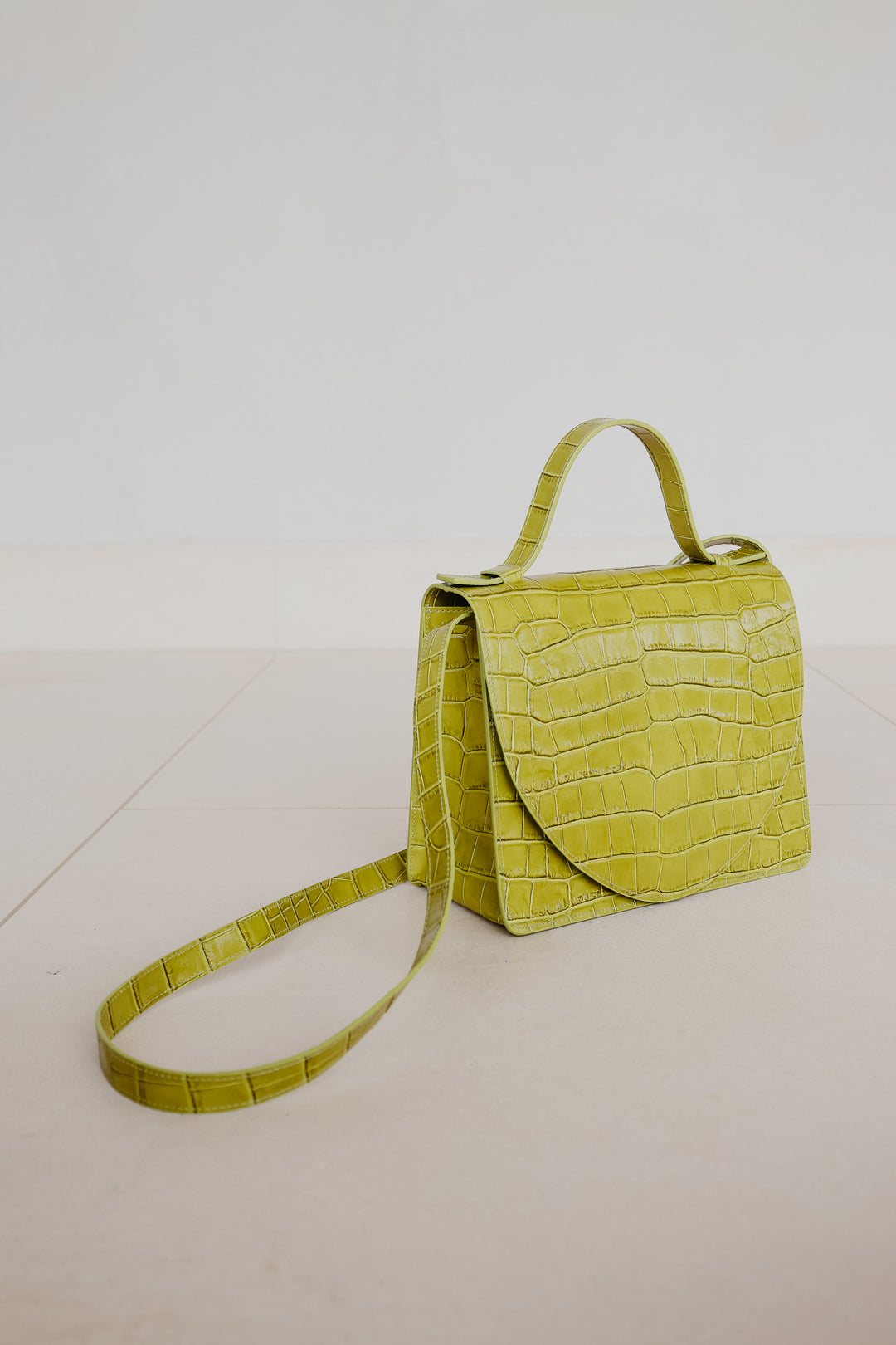 Mini porte-documents | Lime Croco