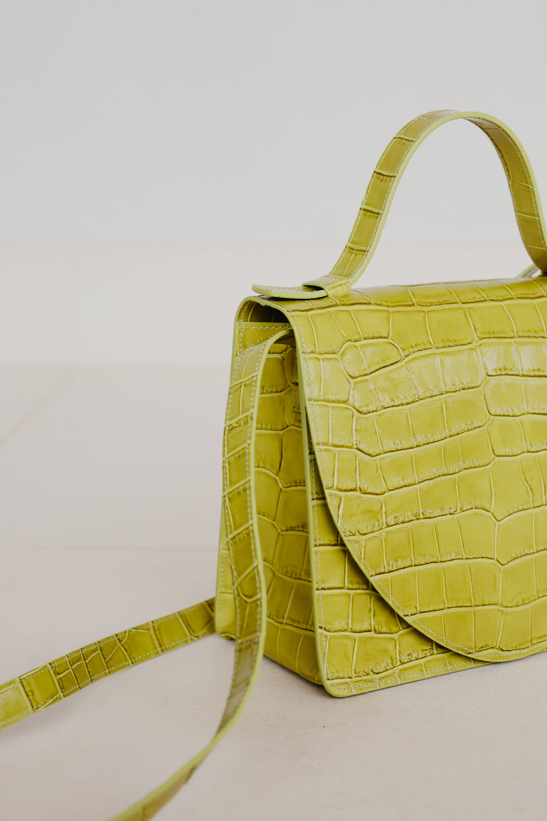 Mini porte-documents | Lime Croco