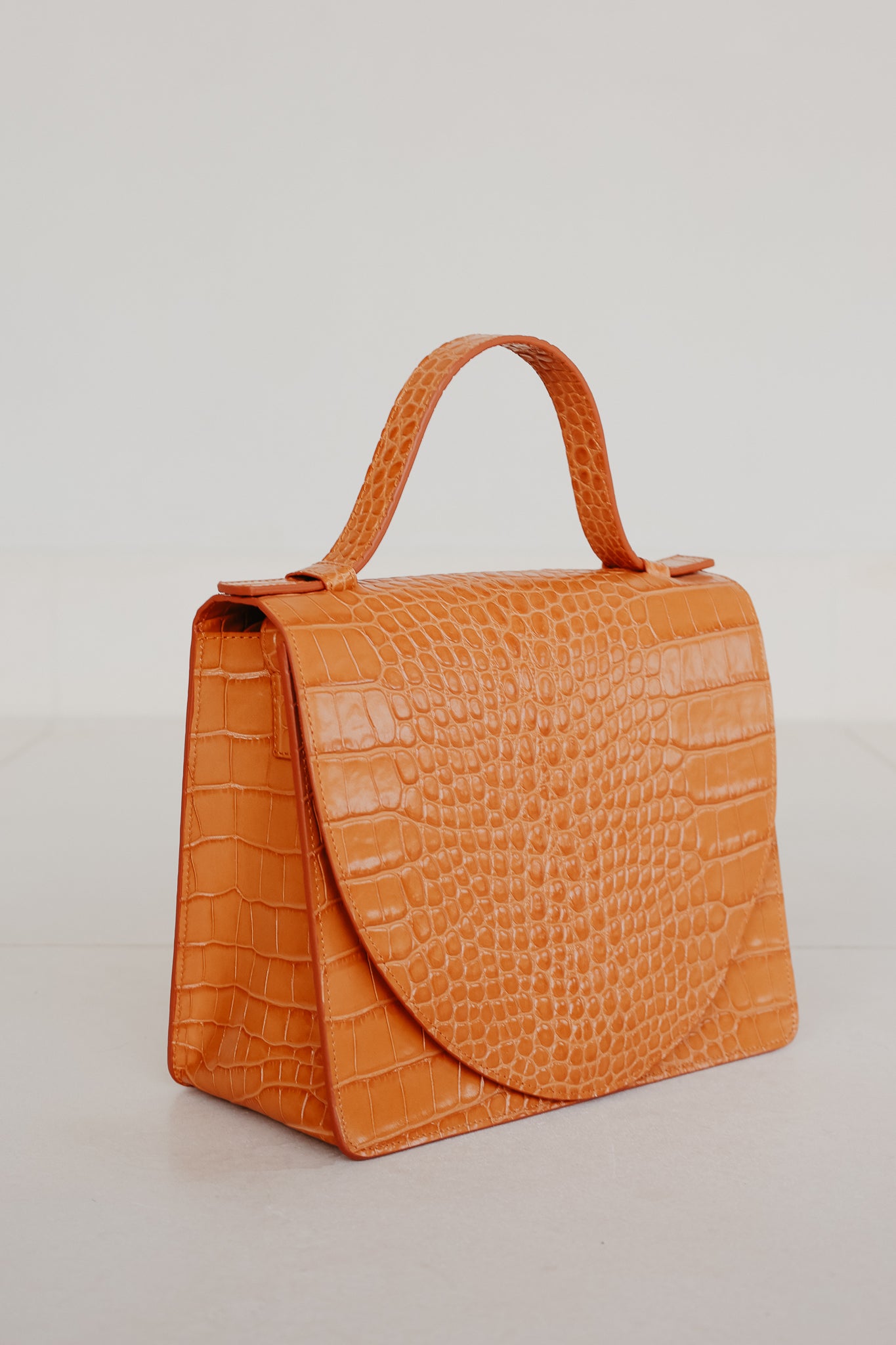 Mini Briefcase | Orange Croco