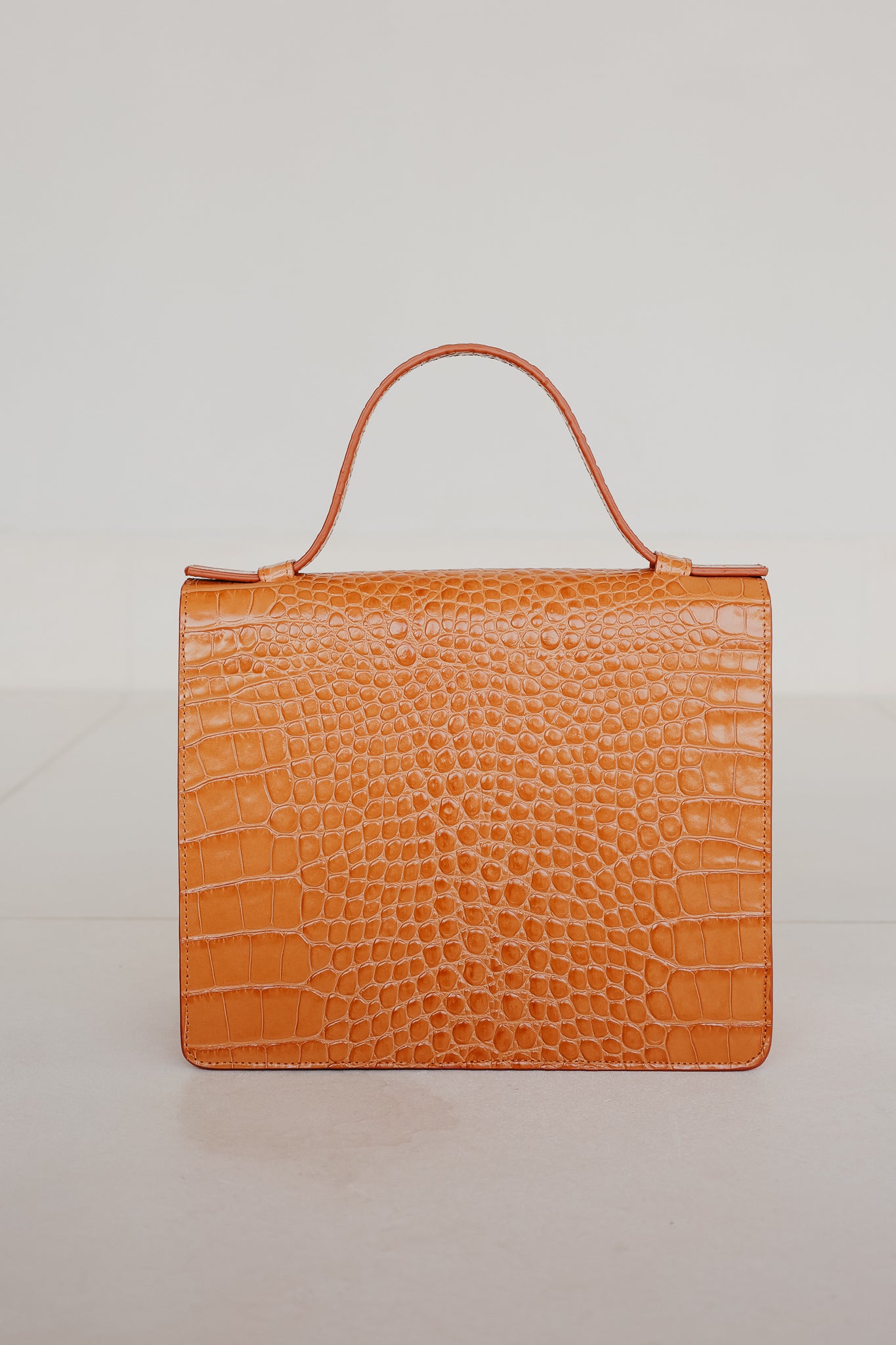 Mini Briefcase | Orange Croco