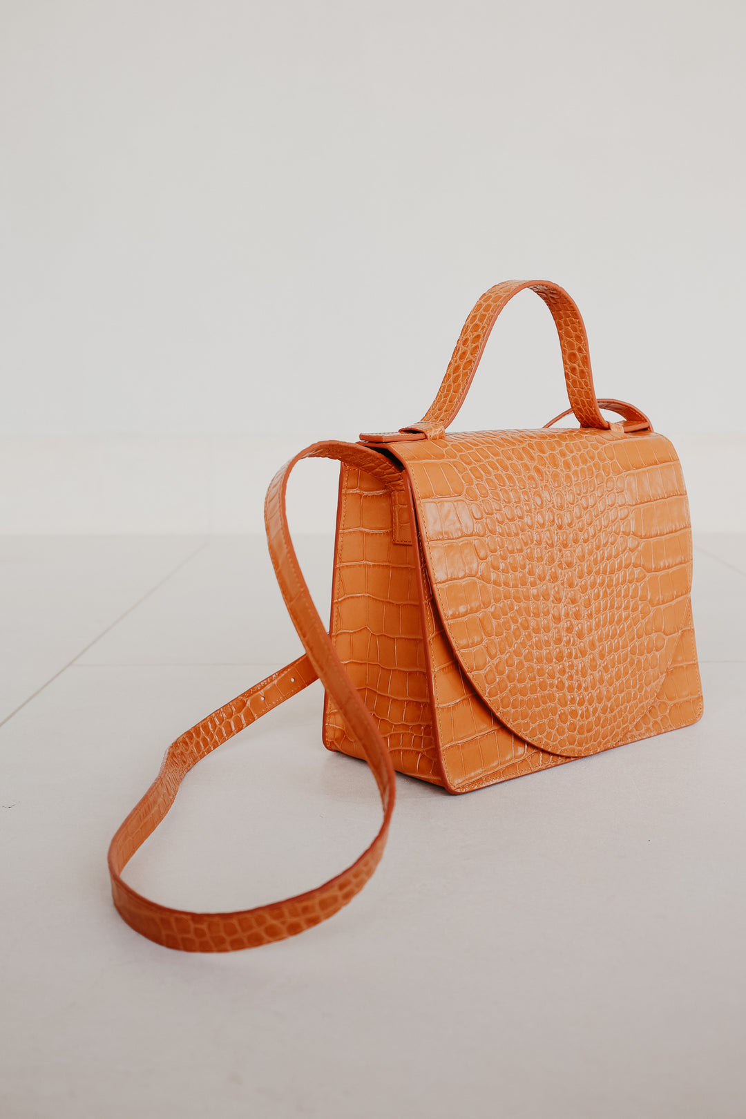 Mini Briefcase | Orange Croco