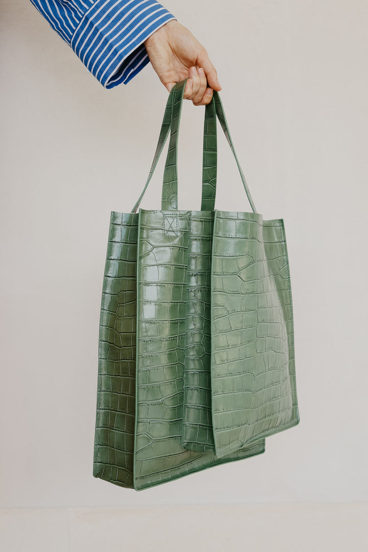 Double Shopper | Olive Croco