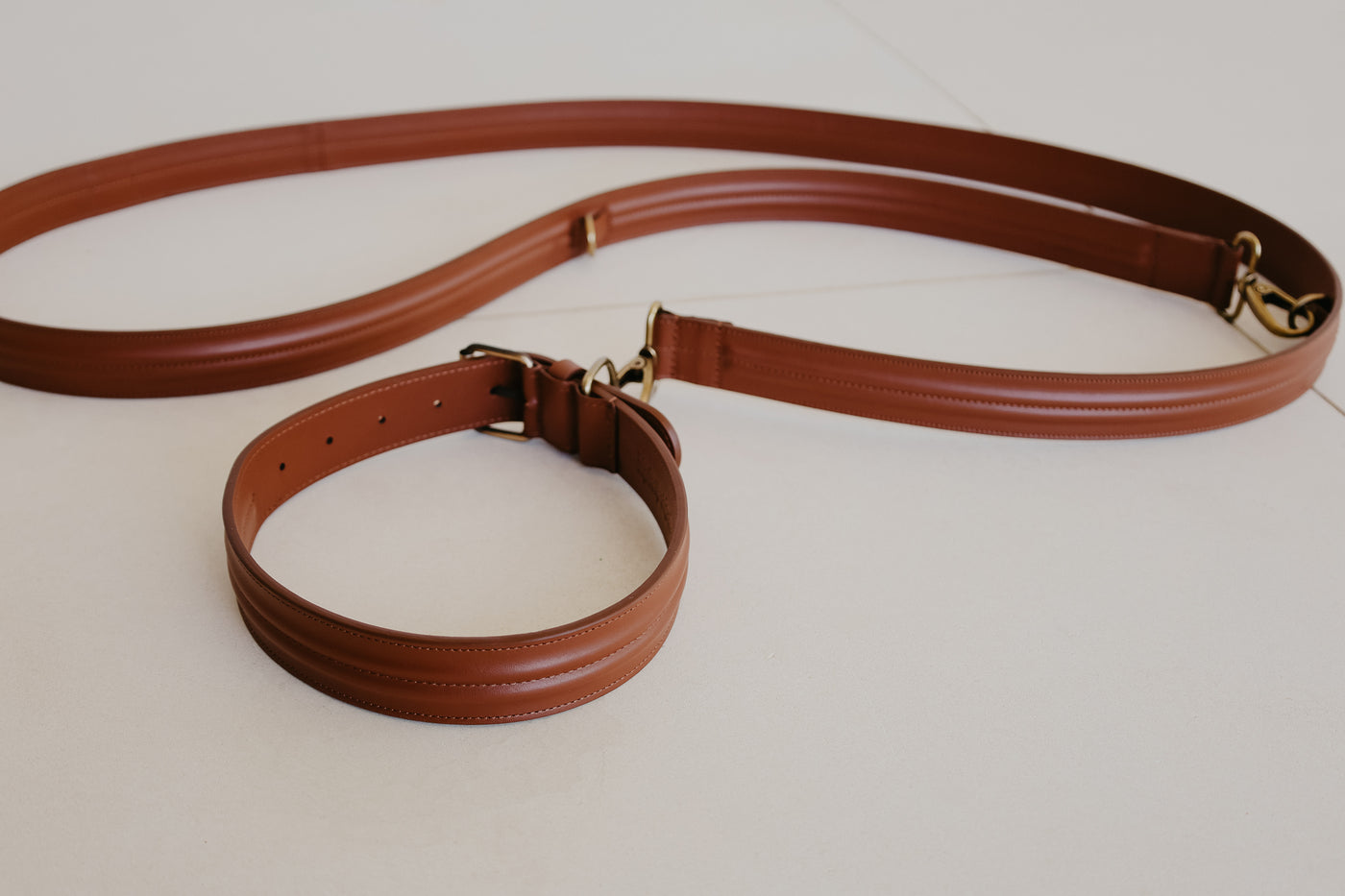 Leash Doublé | Dark Cognac