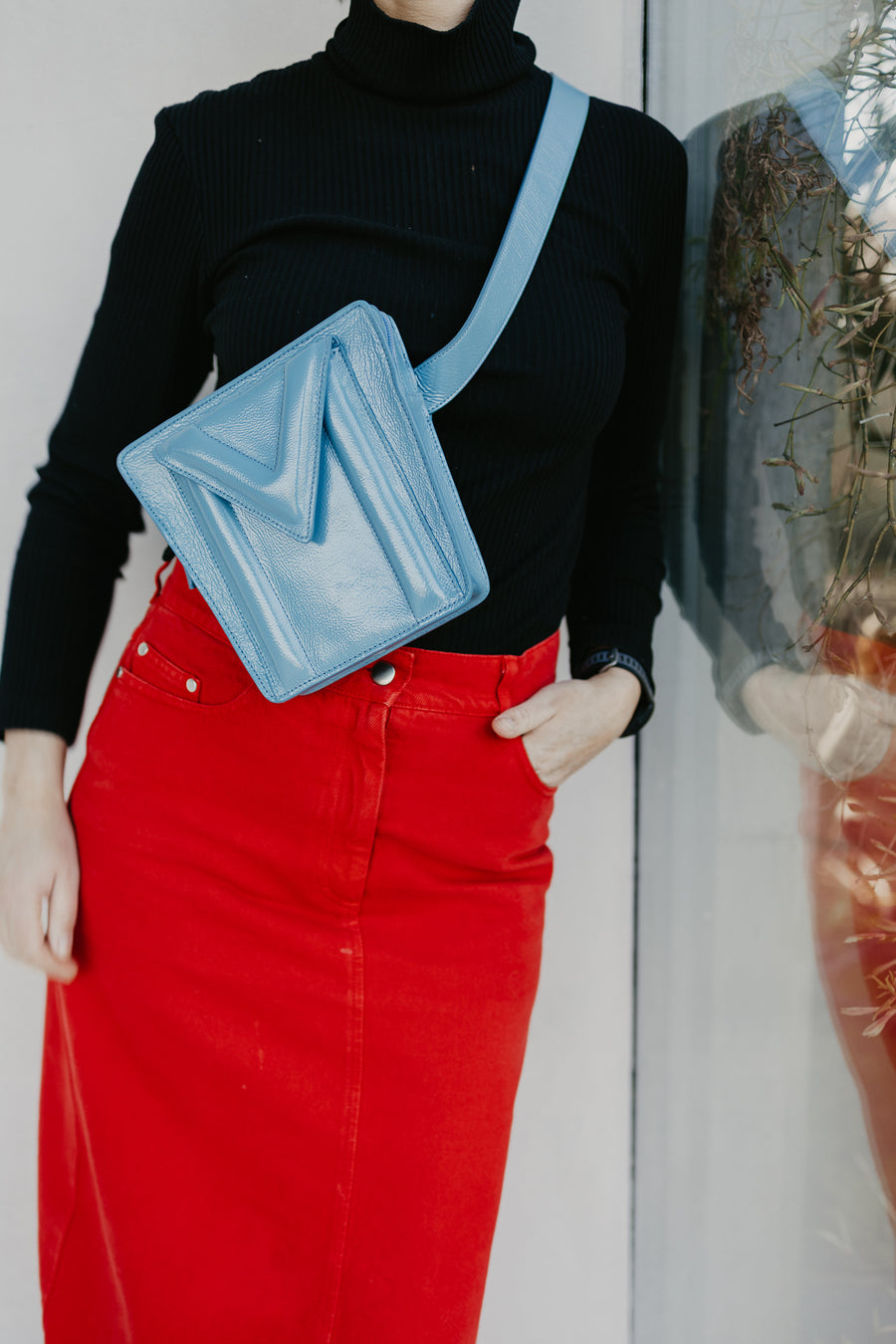 Belt Bag: Belt XL Bleu Ciel Stone + Trapezium M Bleu Ciel Stone