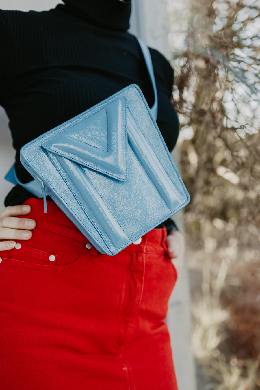 Belt Bag: Belt XL Bleu Ciel Stone + Trapezium M Bleu Ciel Stone