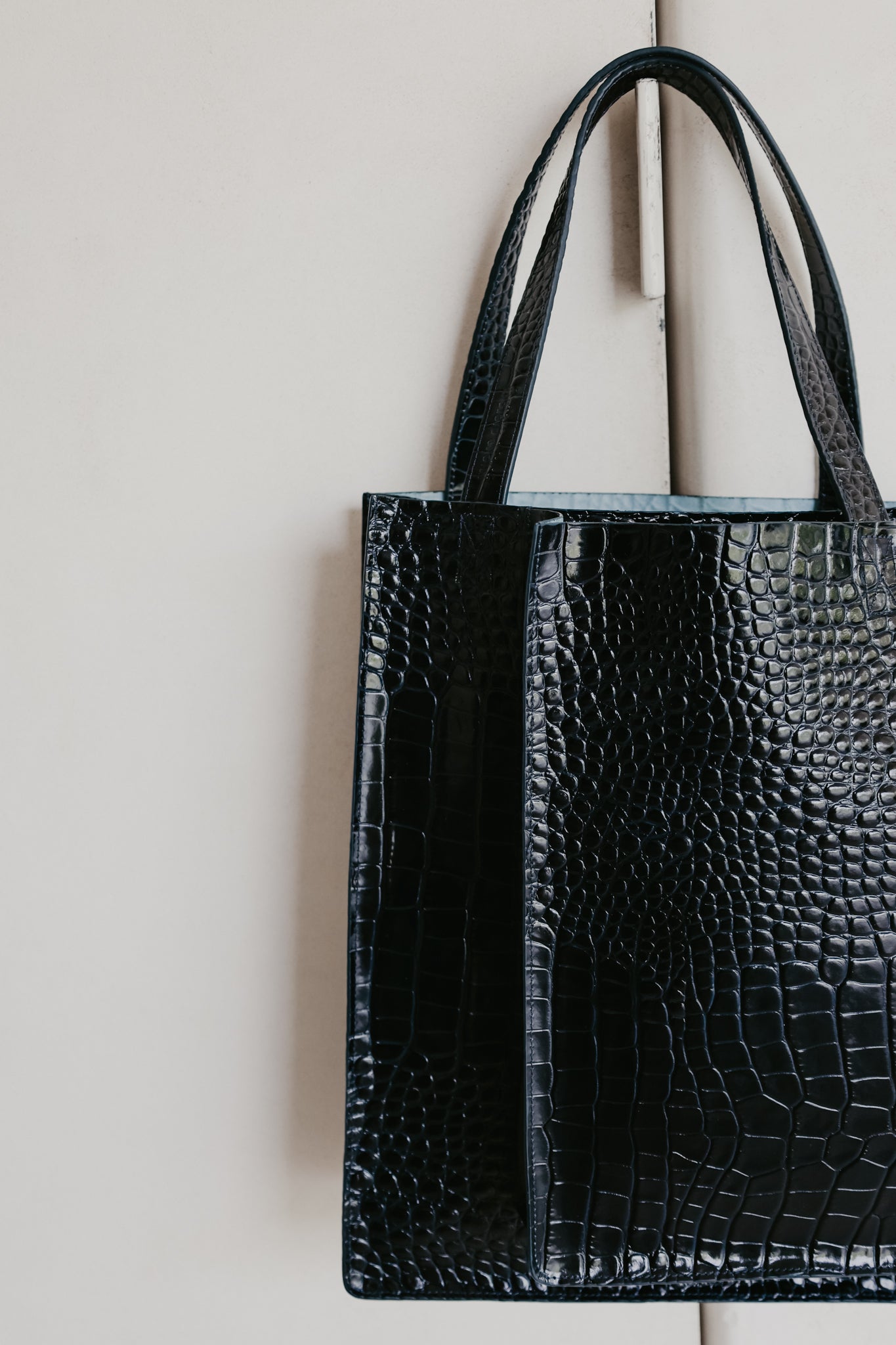 Double Shopper | Night Blue Croco