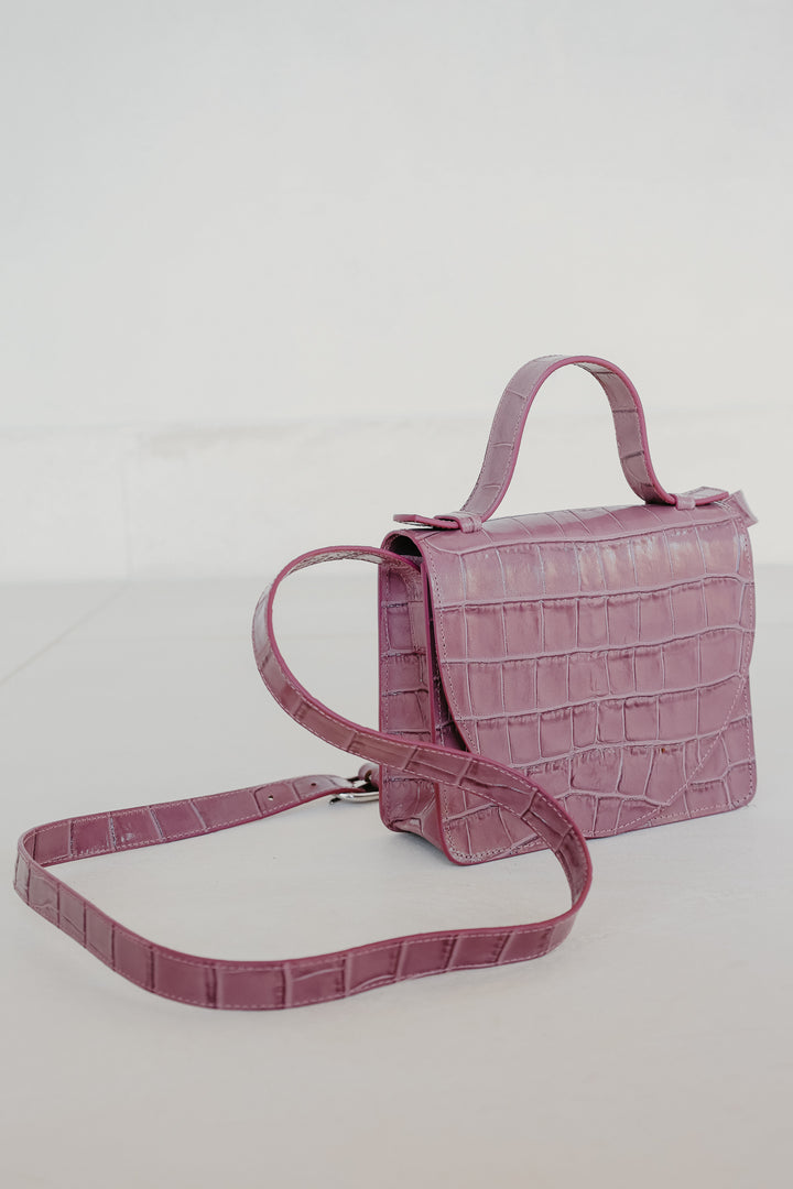 Micro Briefcase | Orchid Croco