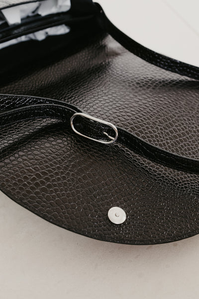 Midi Briefcase 2.0 | Black Little Croco