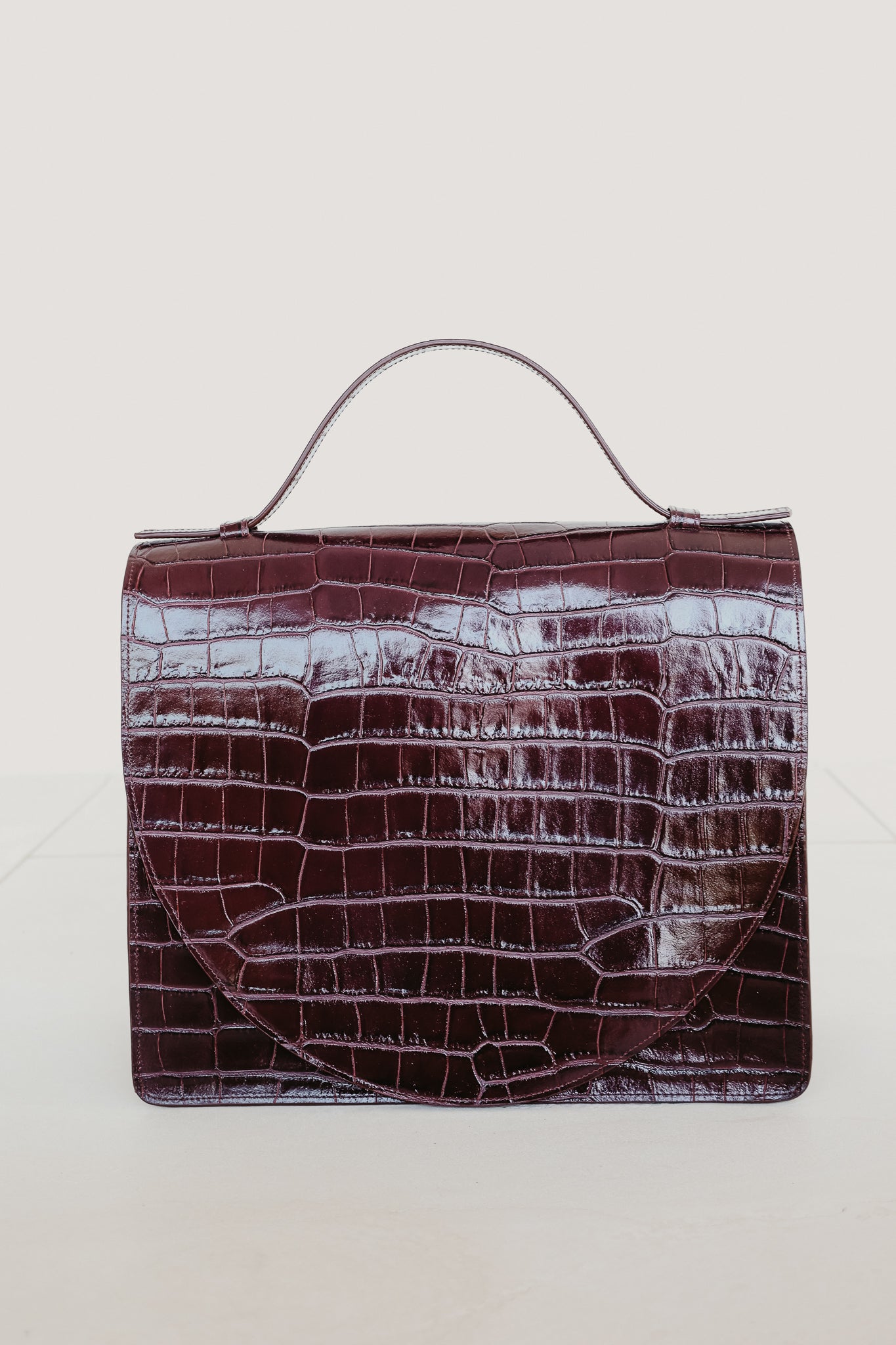 Midi Briefcase 2.0 | Burgundy Croco Glans