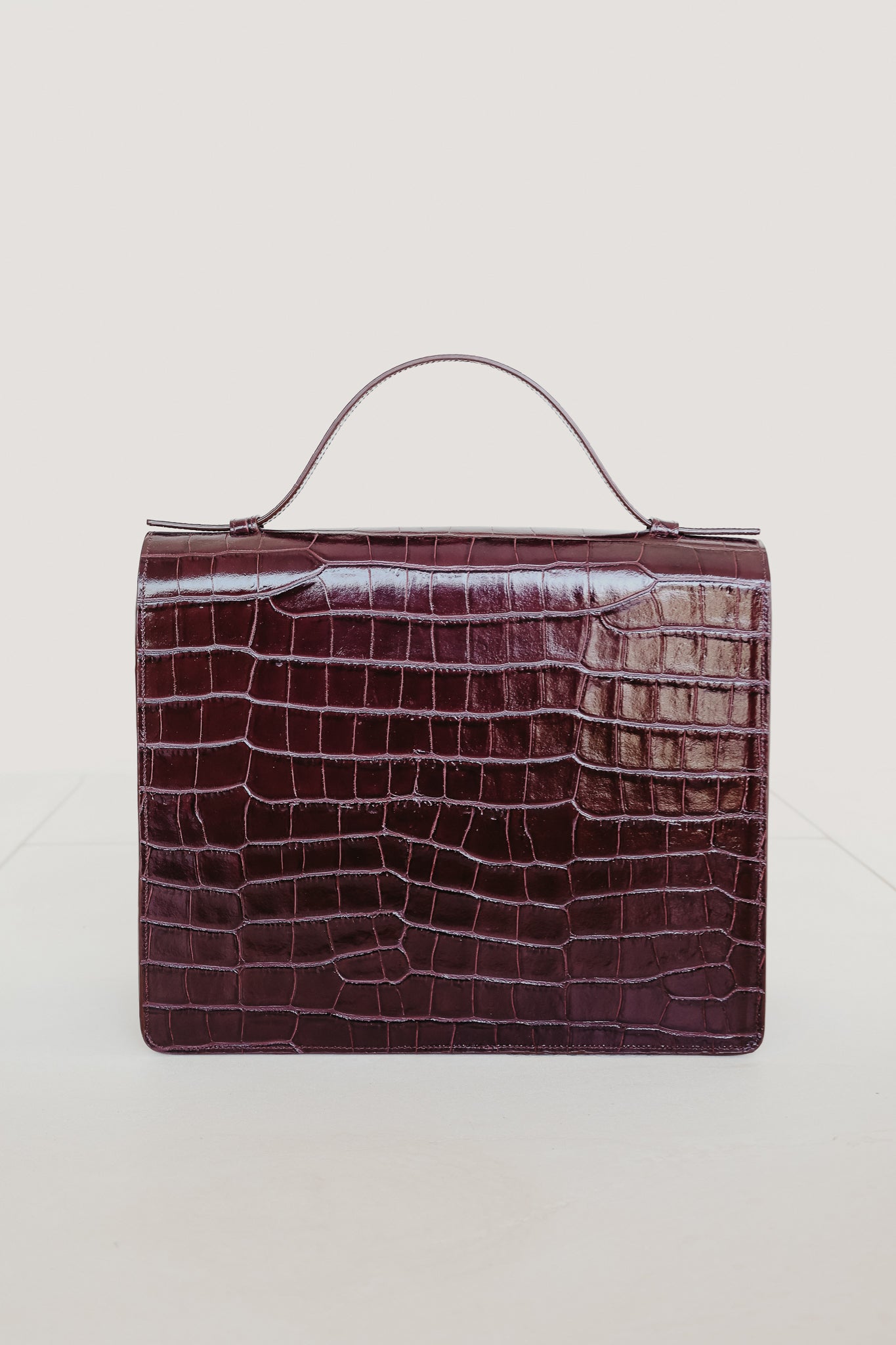 Midi Briefcase 2.0 | Burgundy Croco Glans