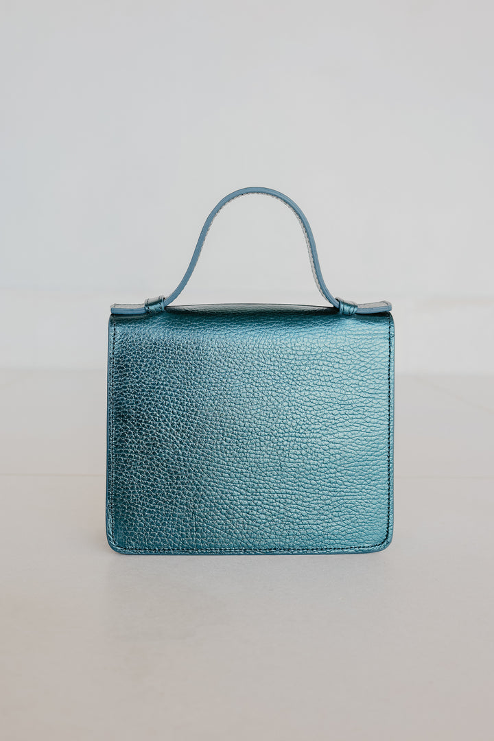 Micro Briefcase | Petrol Shimmer