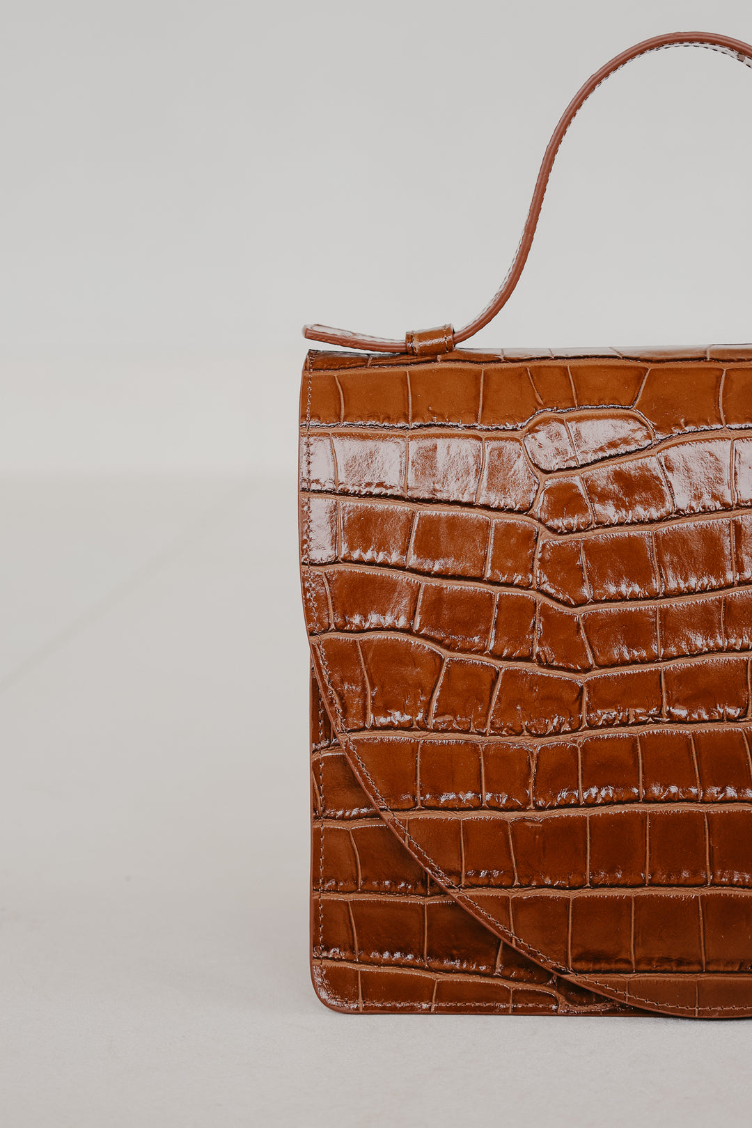 Mini Briefcase | New Cognac Croco Glans