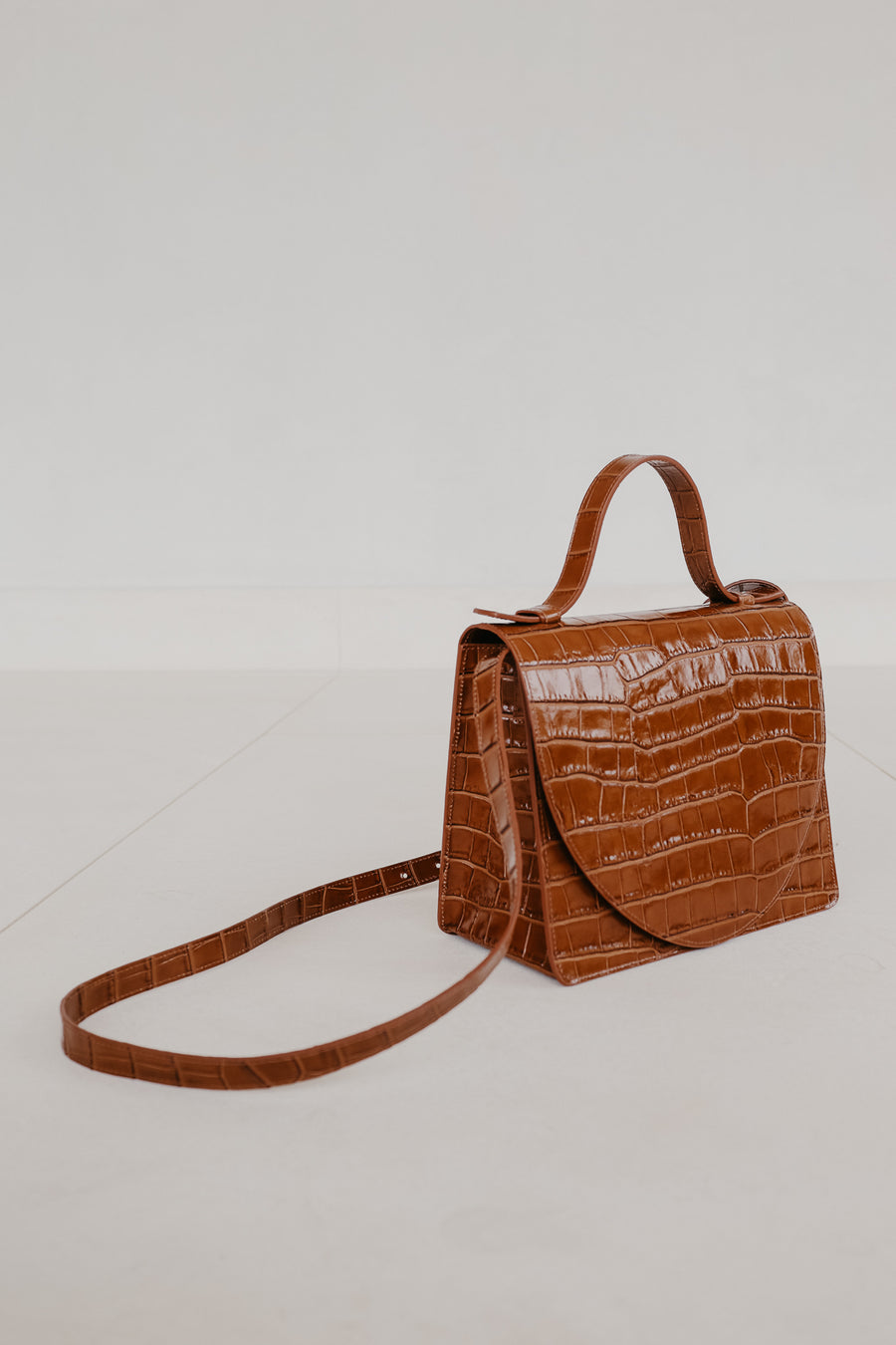 Mini Briefcase | New Cognac Croco Glans