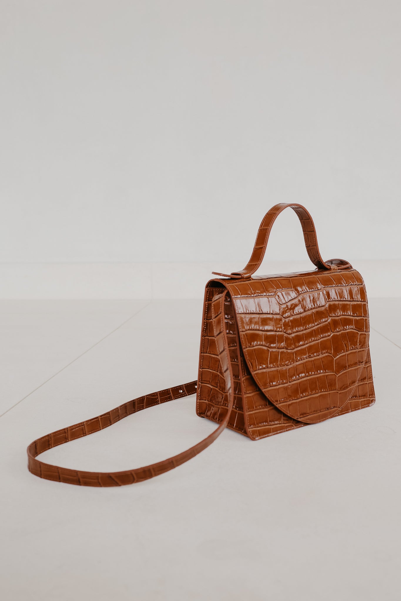 Mini Briefcase | New Cognac Croco Glans