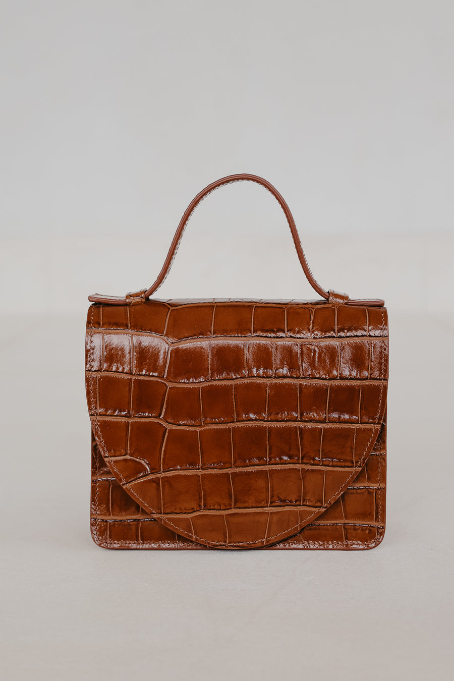 Micro Briefcase | New Cognac Croco Glans