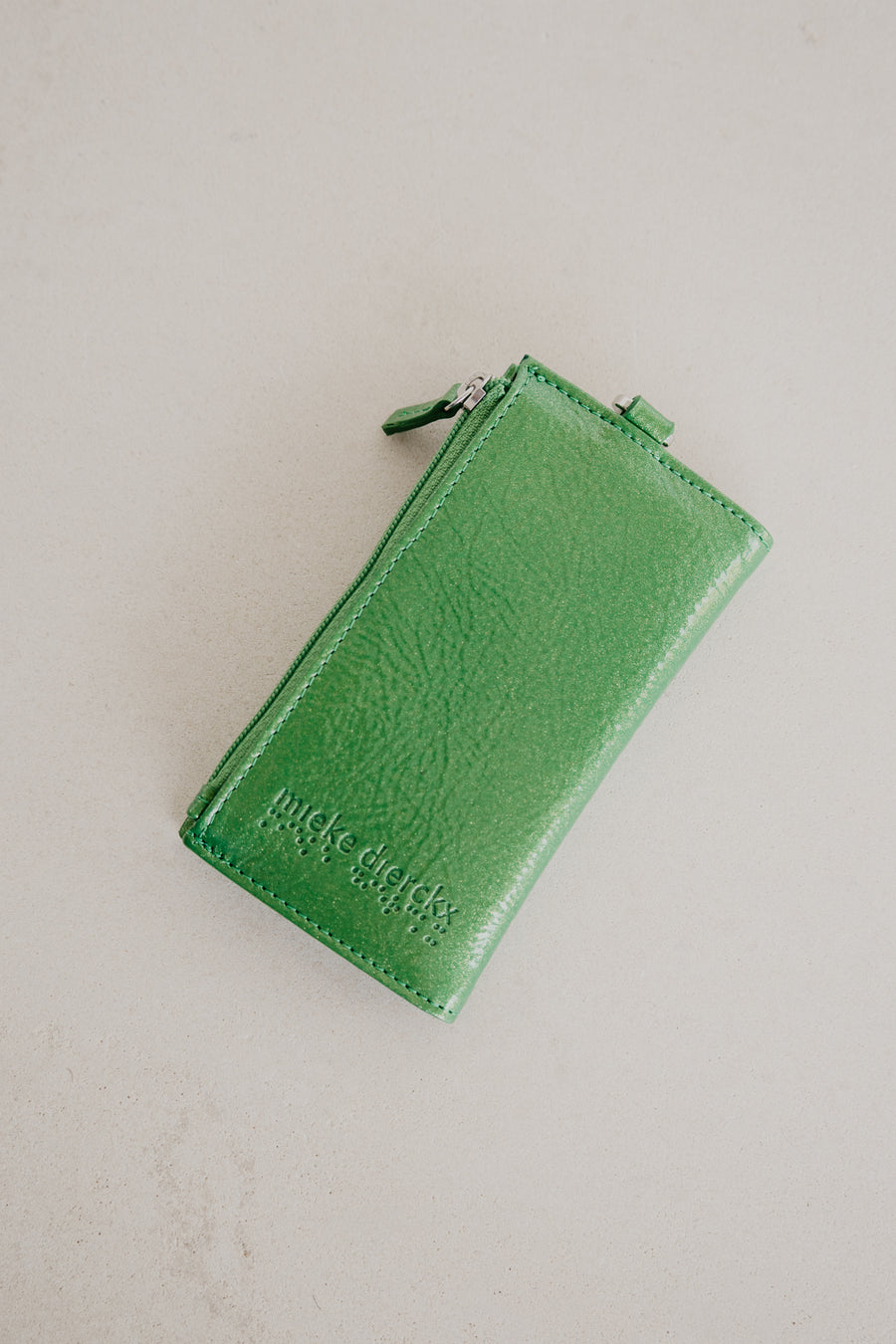 Cardholder Zip Dots | Grass Stone