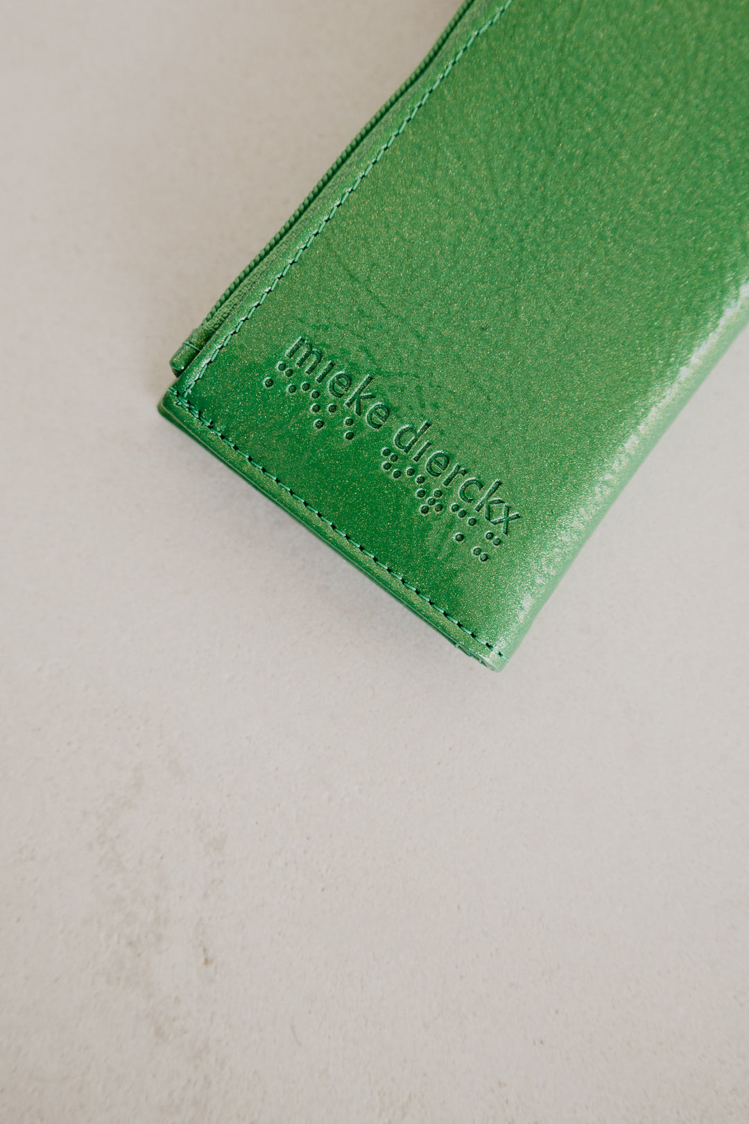 Cardholder Zip Dots | Grass Stone