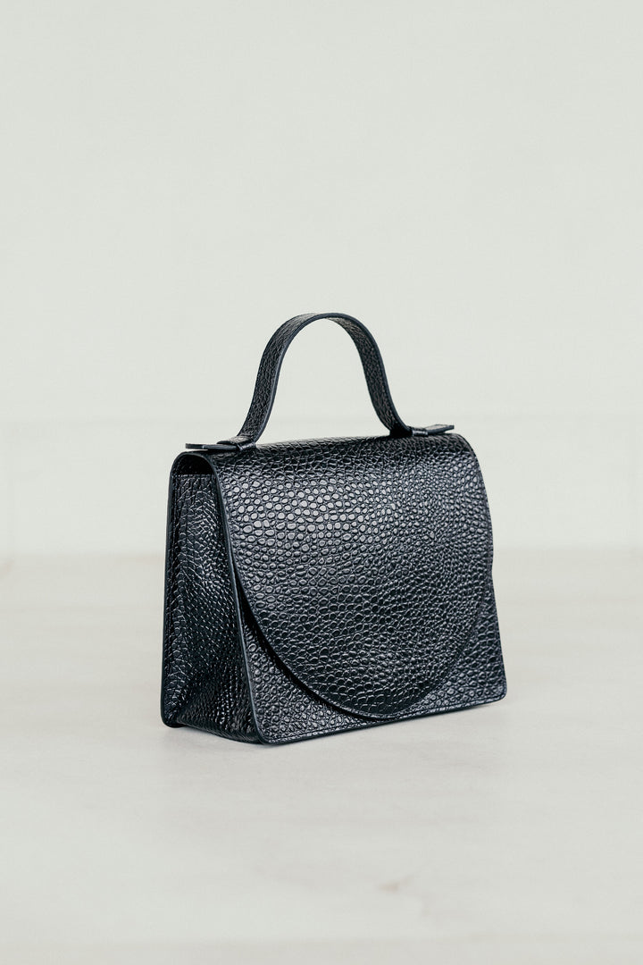 Mini porte-documents | Black Little Croco