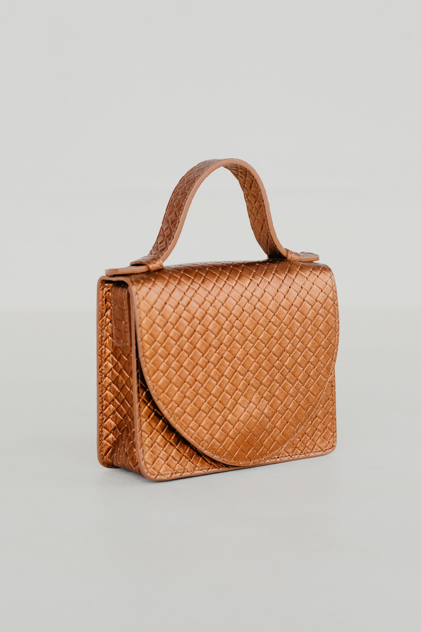 Micro Briefcase | Warm Copper Woven