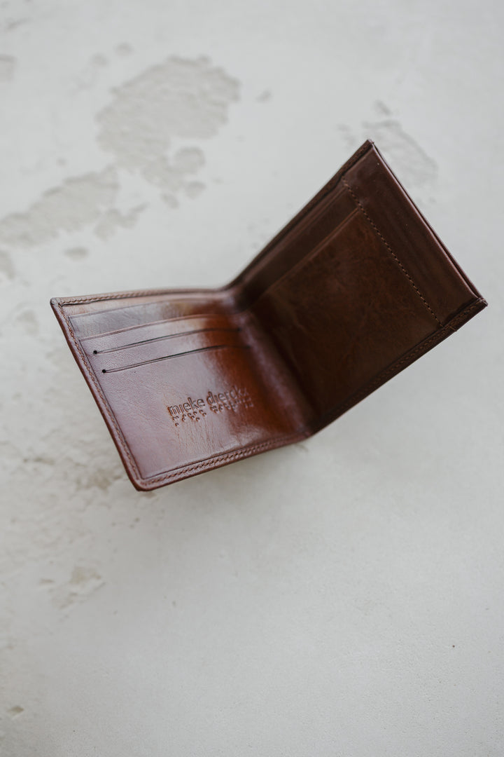 Man Wallet | Cognac Dots