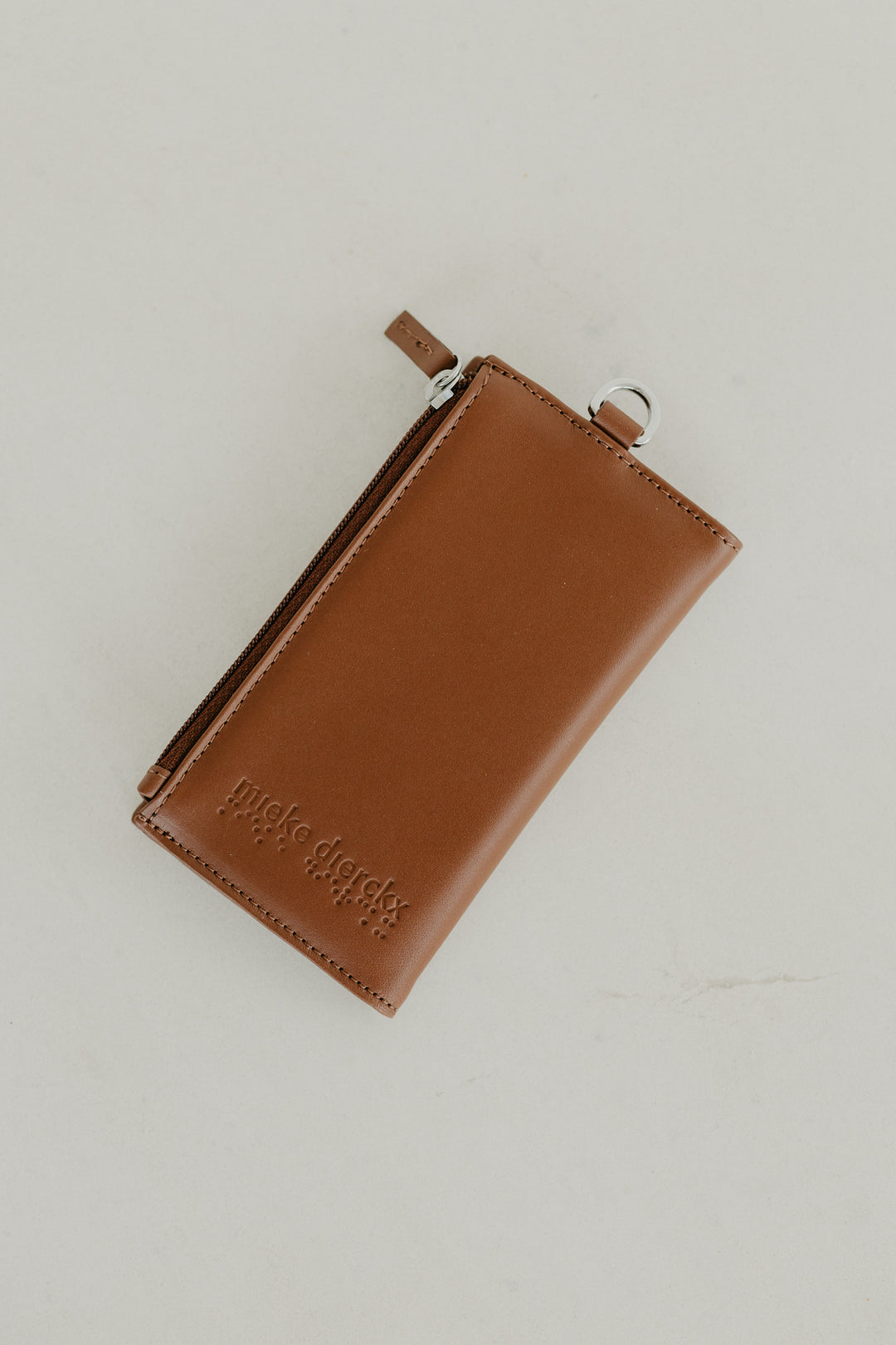 Cardholder Zip Dots | Dark Cognac