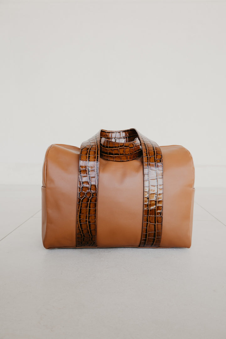 Sac de bowling XL | Cognac / Croco Glans