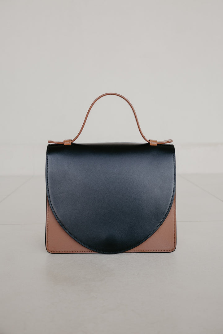 Mini Briefcase | Black / Cognac