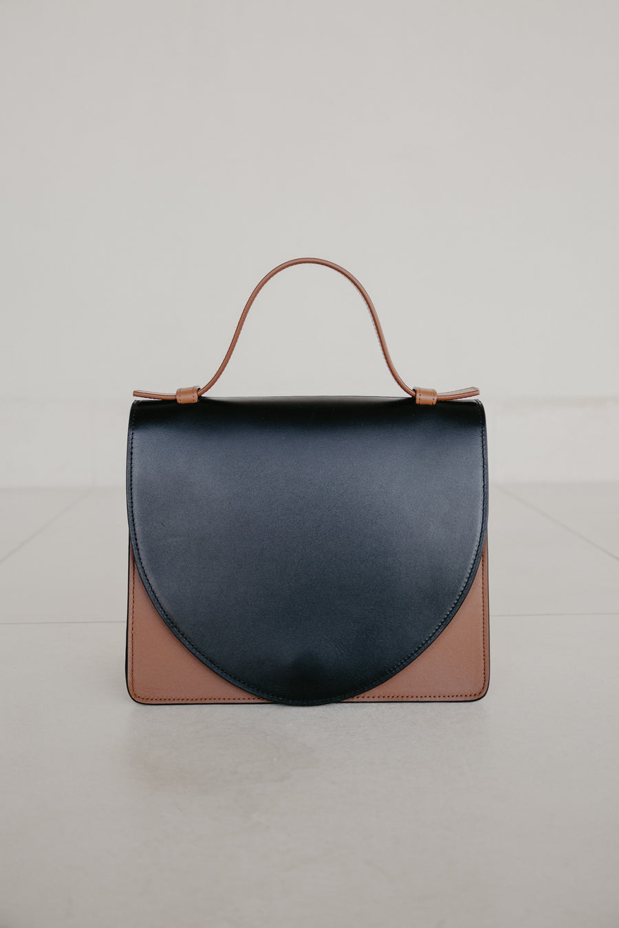 Mini Briefcase | Black / Cognac