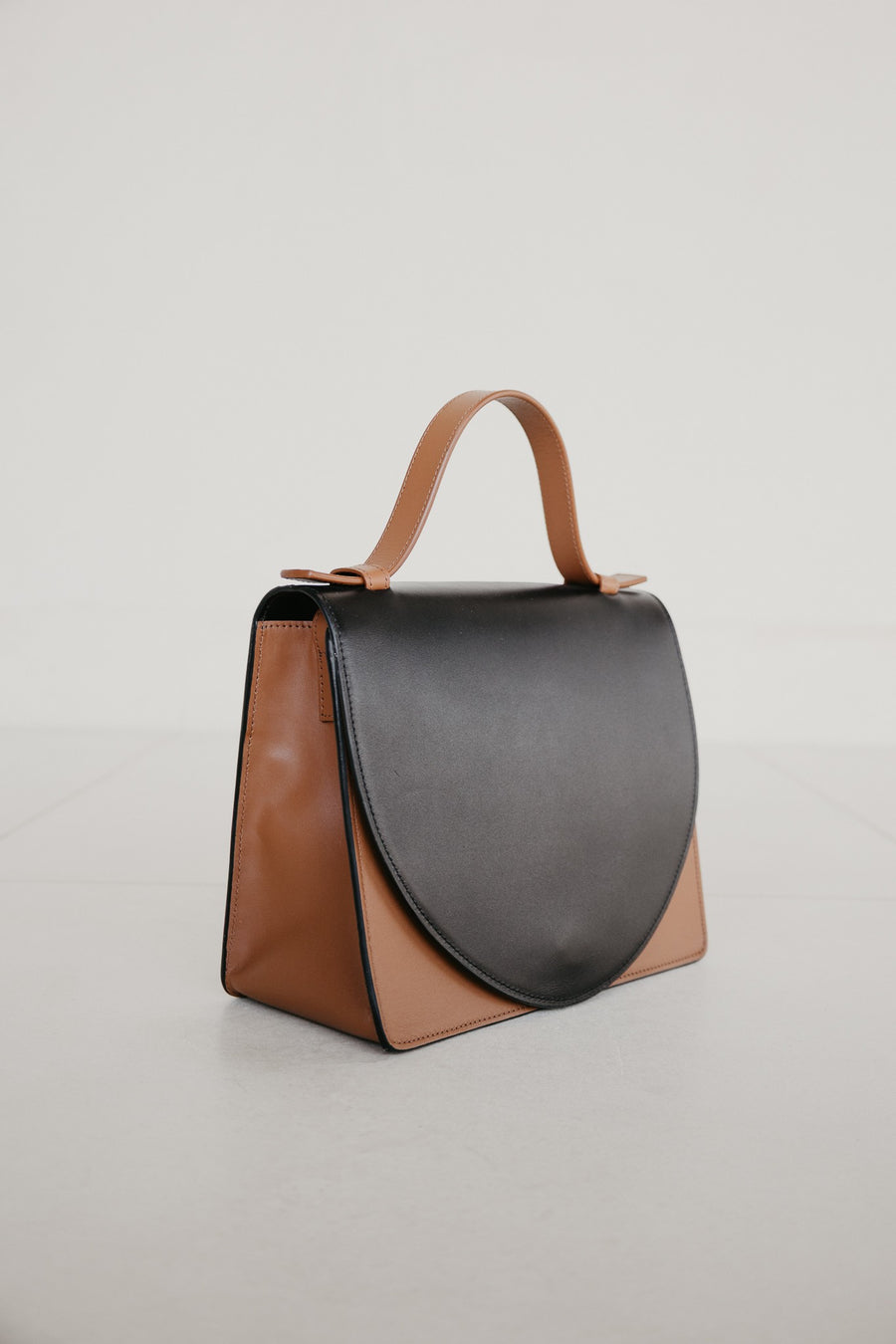 Mini Briefcase | Black / Cognac