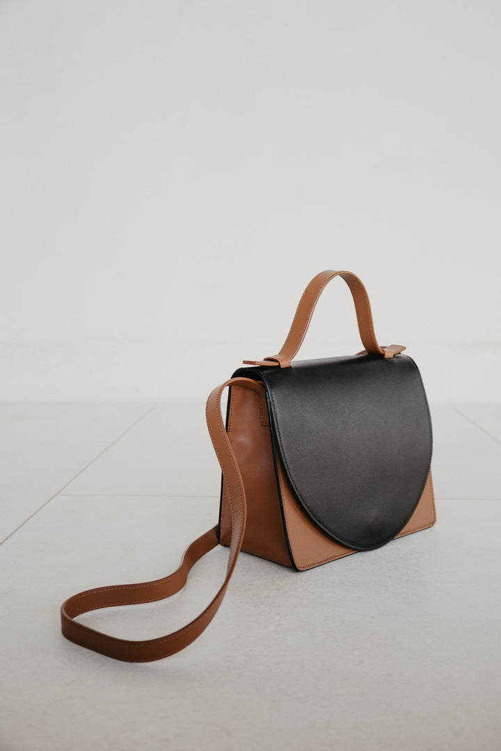 Mini Briefcase | Black / Cognac