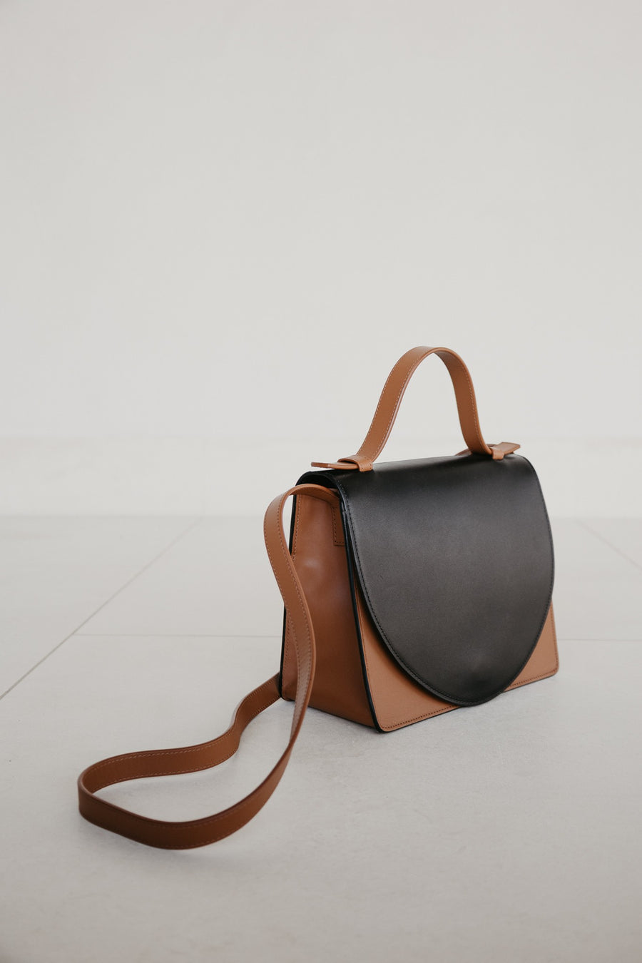 Mini Briefcase | Black / Cognac