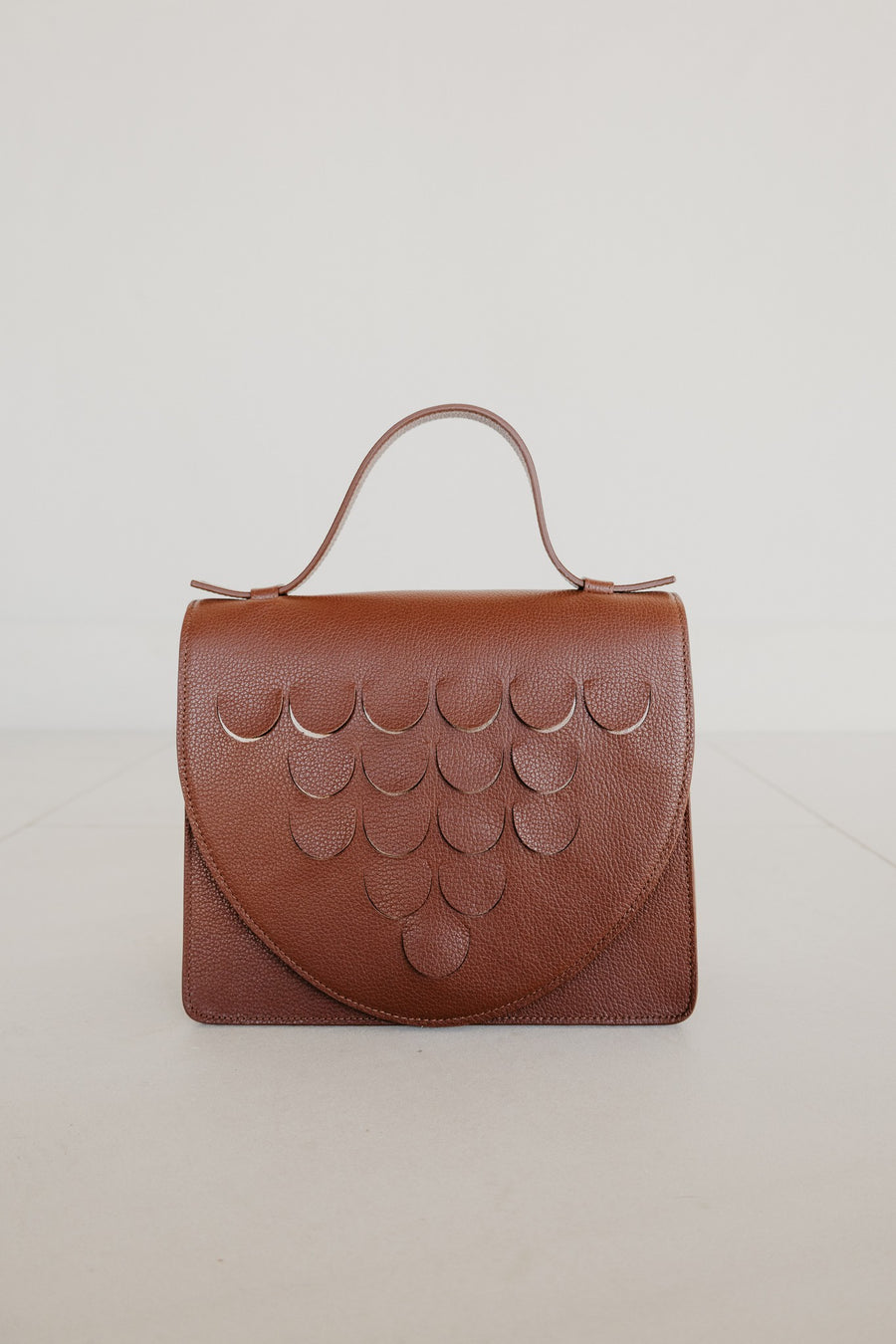 Mini Briefcase Scales | Dark Cognac Structured