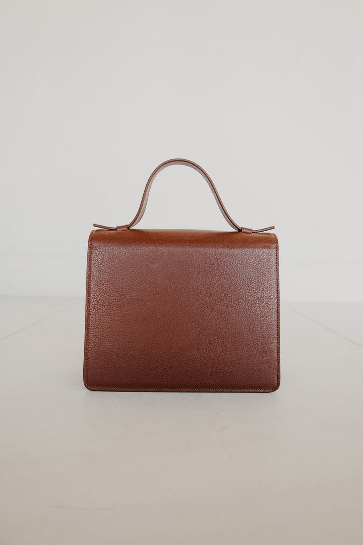 Mini Briefcase Scales | Dark Cognac Structured