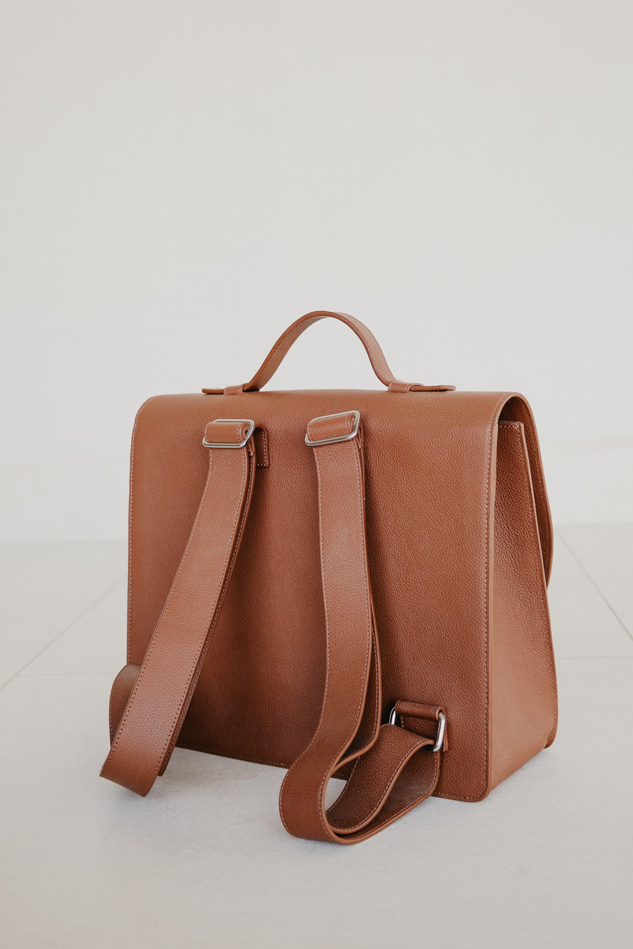Sac d'école moyen | Cognac structuré