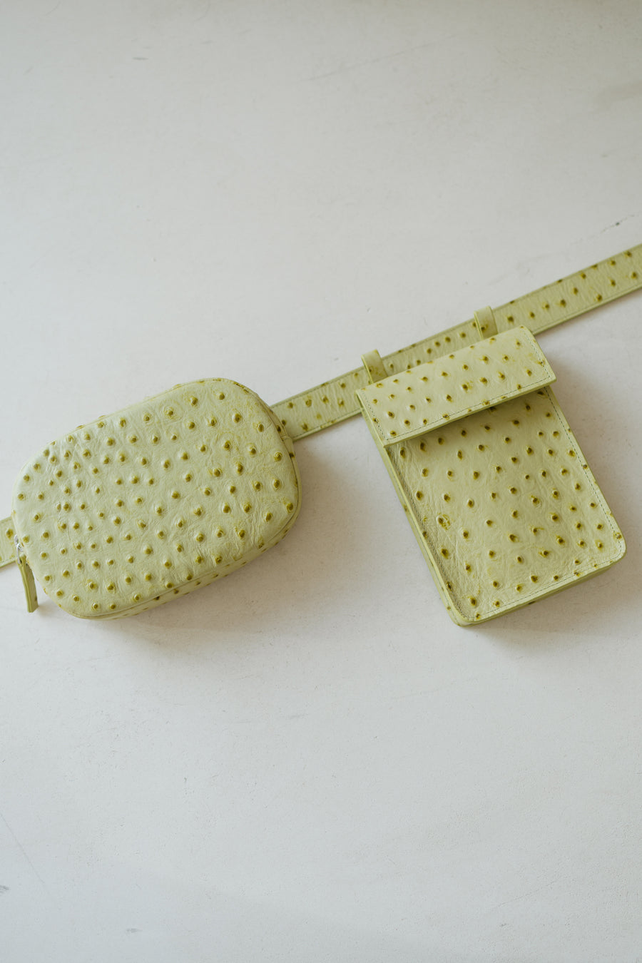 Belt Bag: The Belt Trapani Struzzo + Oval Belt Trapani Struzzo + Rectangle Trapani Struzzo