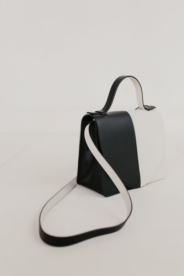 Mini Briefcase | Demi Black & White