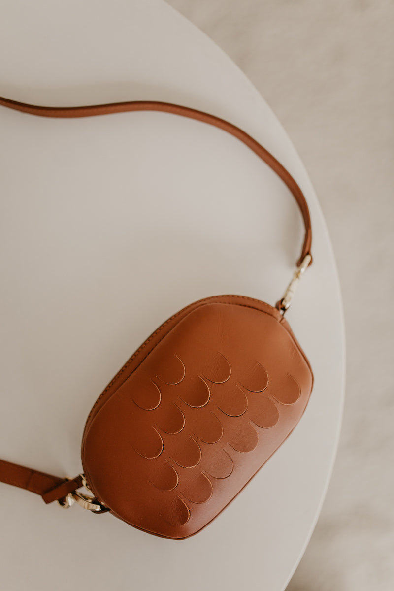 Mini sac ovale | Cognac foncé