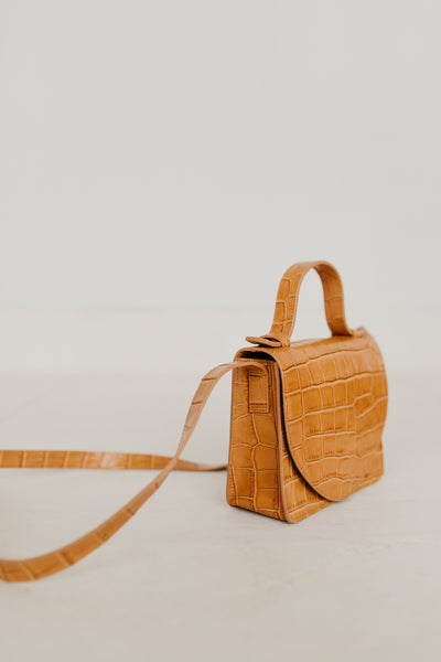 Porte-documents Micro | Croco Caramel