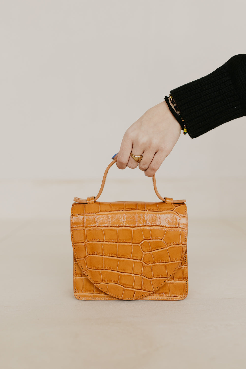 Porte-documents Micro | Croco Caramel