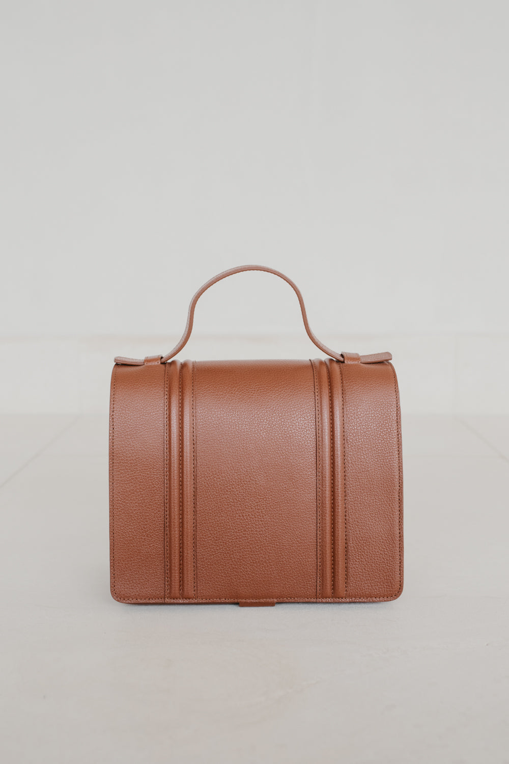 Mini Briefcase Doublé | Dark Cognac Structuré