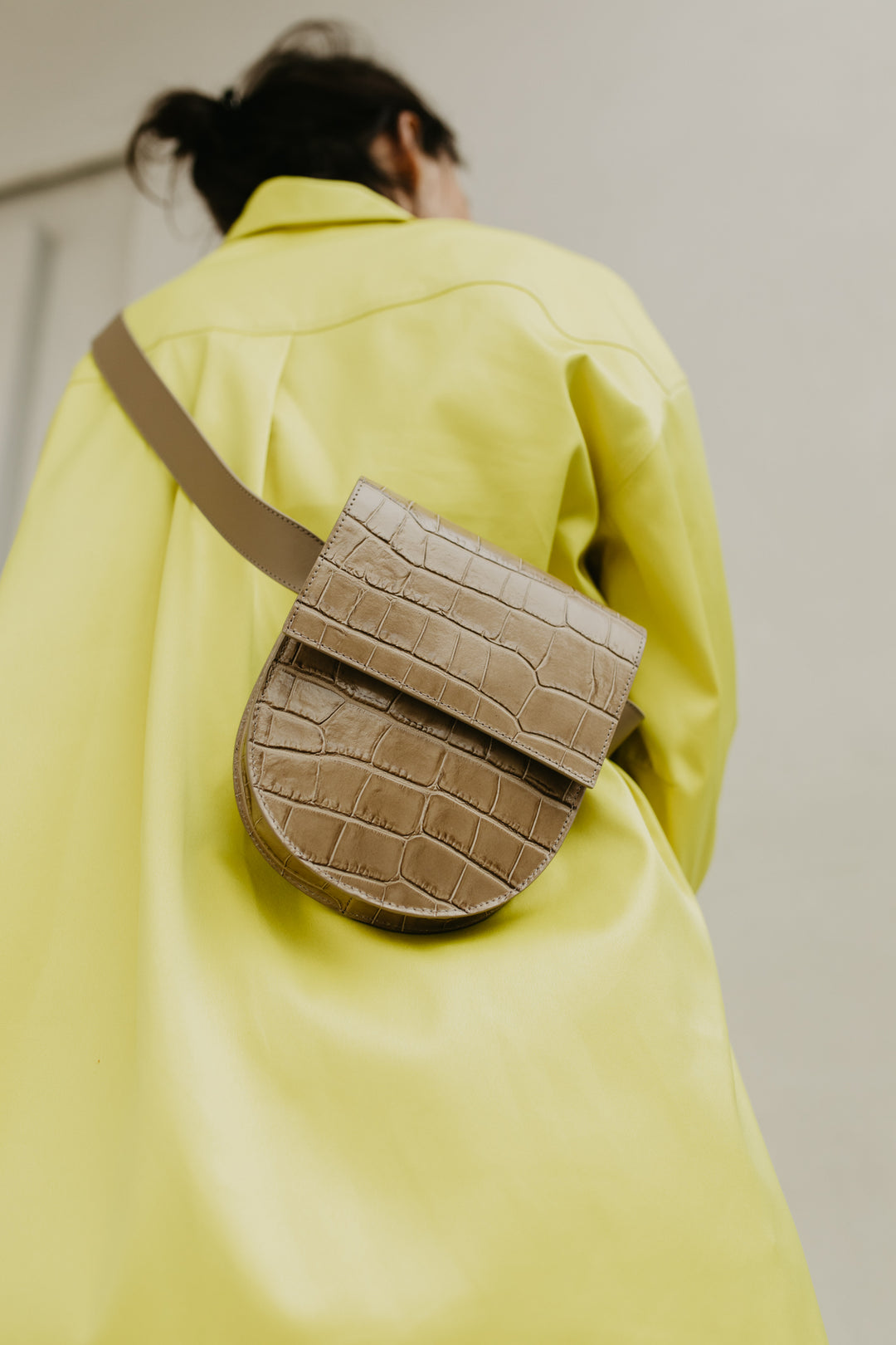 Sac ceinture : Belt XL Taupe + Half Moon Taupe Croco