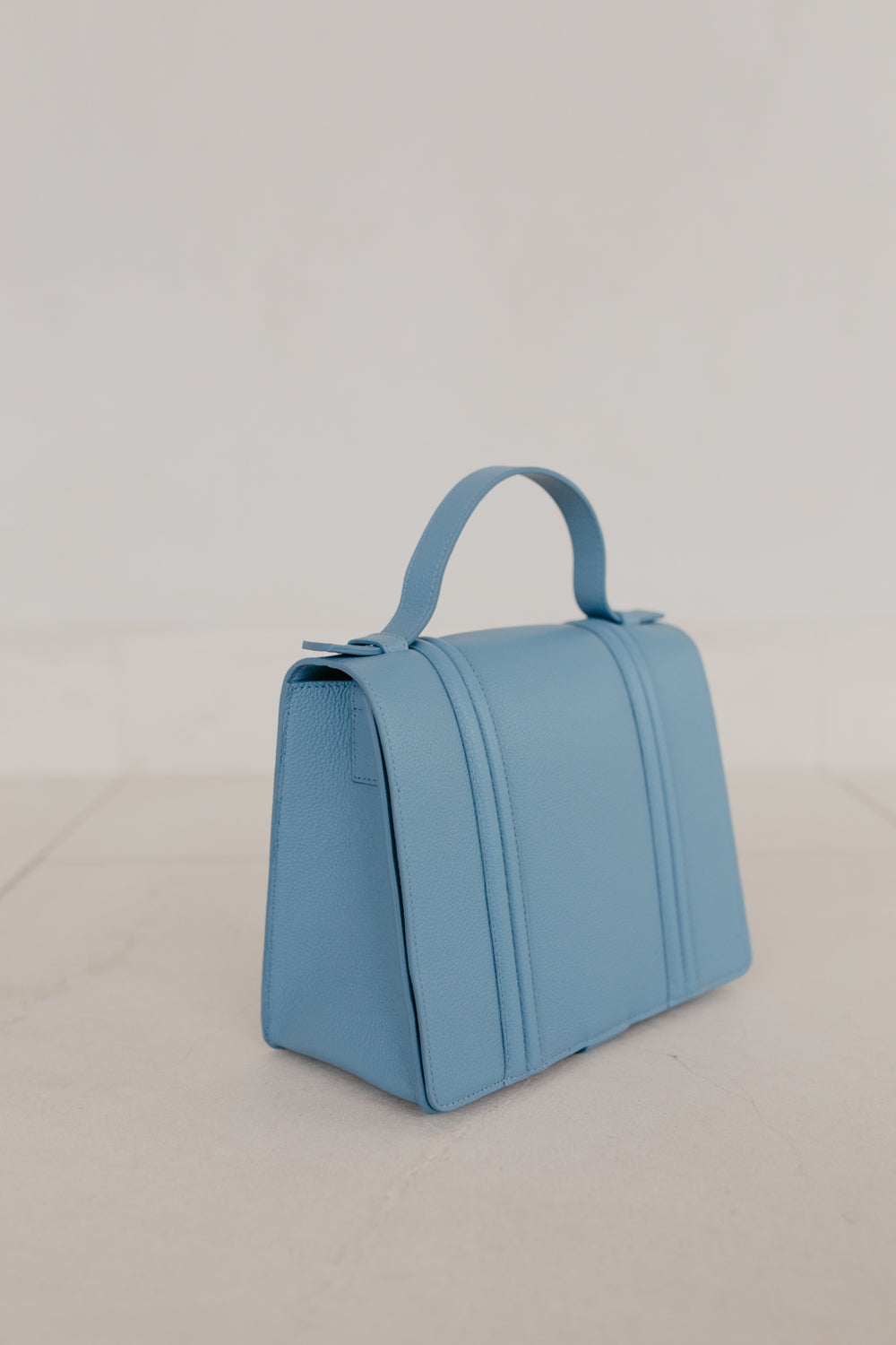 Mini Briefcase Doublé | Bleu Ciel Structuré