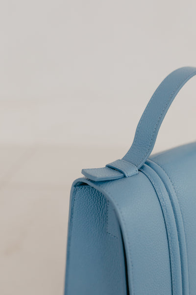 Mini Briefcase Doublé | Bleu Ciel Structuré