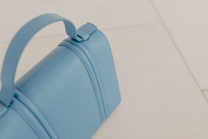 Mini Briefcase Doublé | Bleu Ciel Structuré