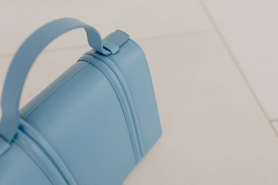 Mini Briefcase Doublé | Bleu Ciel Structuré