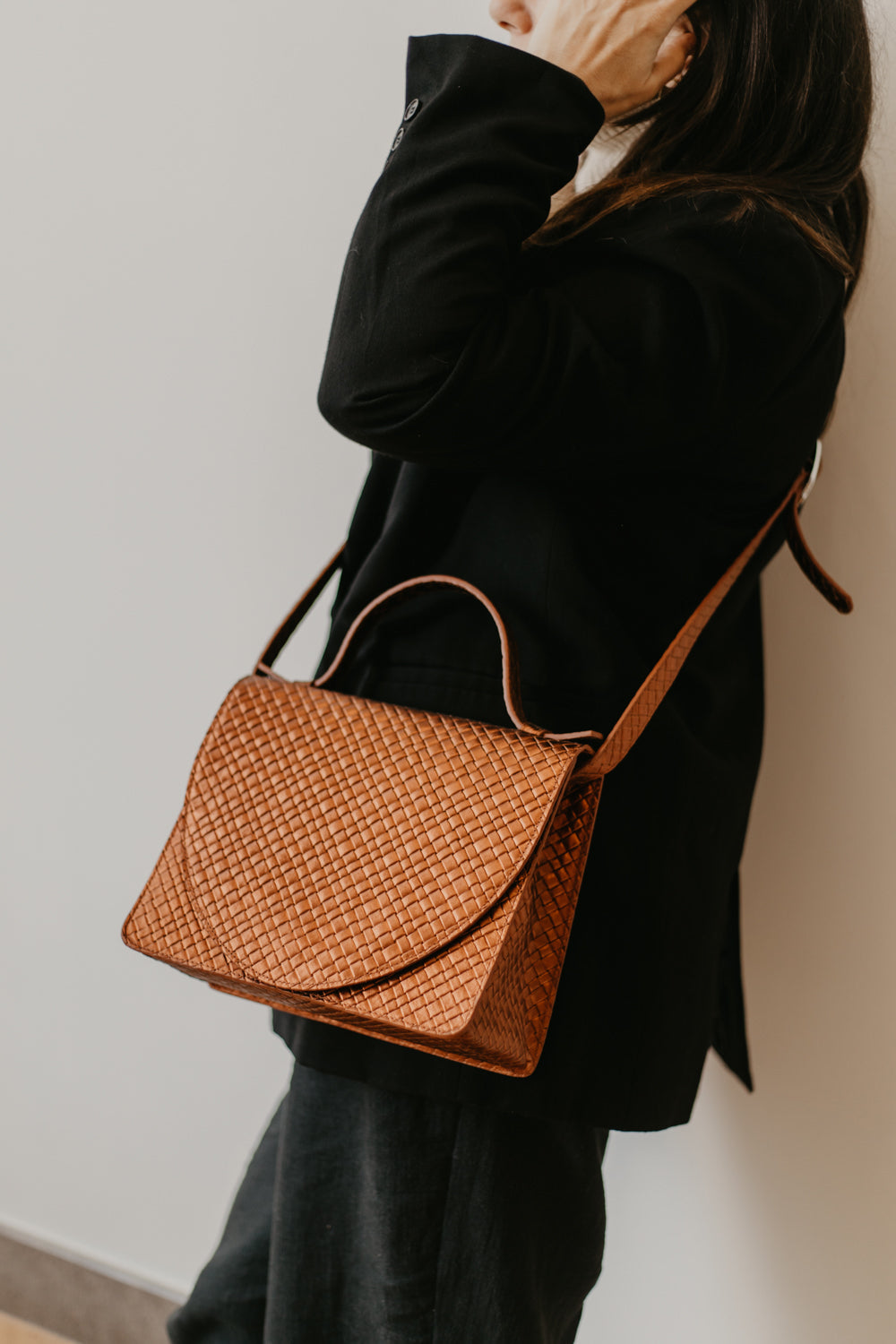 Mini Briefcase | Warm Copper Woven