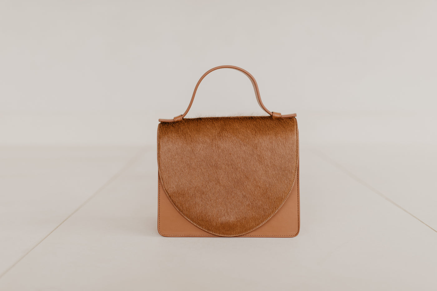 Mini porte-documents | Fourrure Cognac