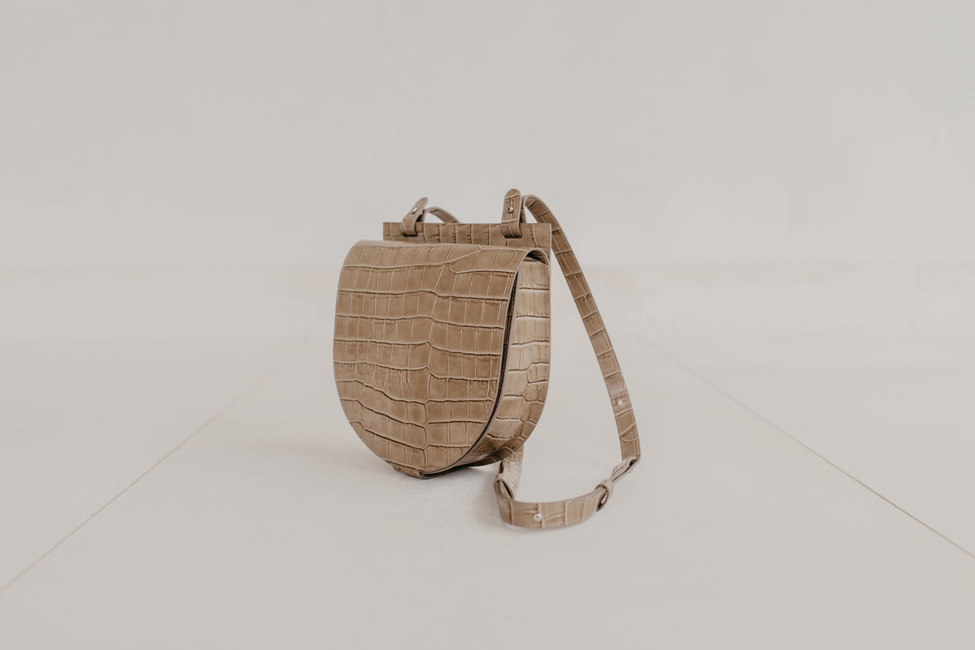 Single Saddle | Taupe Croco