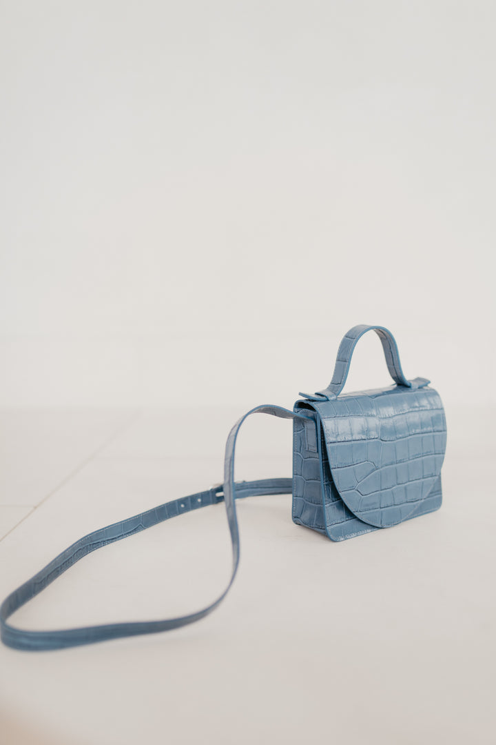 Micro Briefcase | Petrol Croco