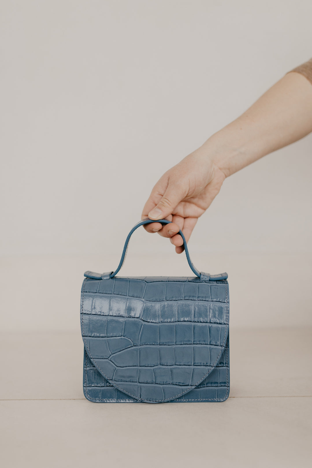 Micro Briefcase | Petrol Croco